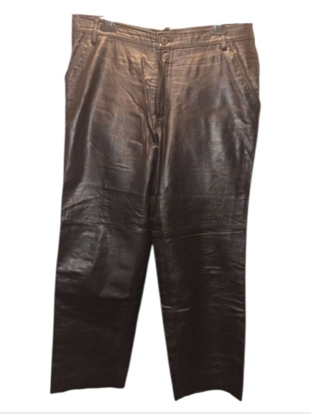 Black Leather Wide Leg Pants High Waisted